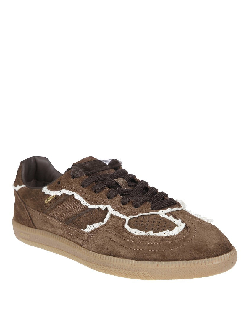 Alohas Crochet Chocolate Brown Suede Sneakers