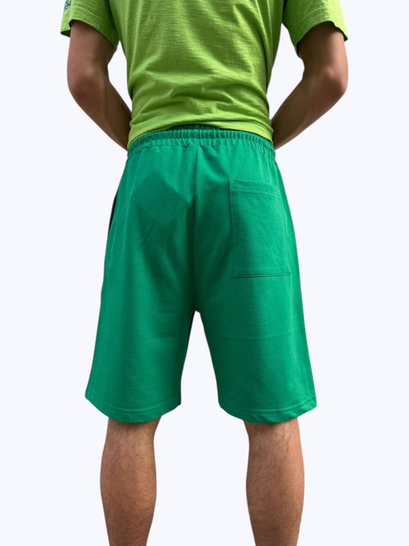 Mc2 Saint Barth Green Cotton Shorts With Adjustable Drawstring
