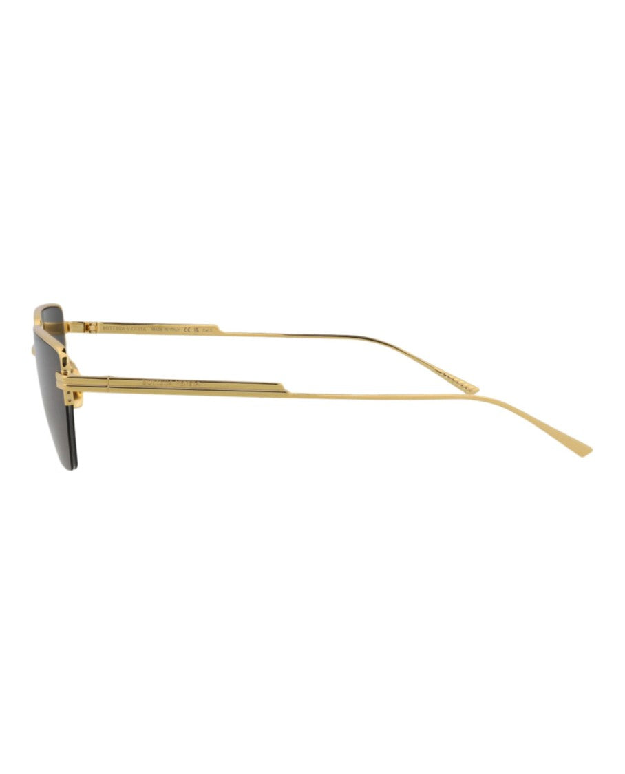 Bottega Veneta Square-Frame Metal Sunglasses