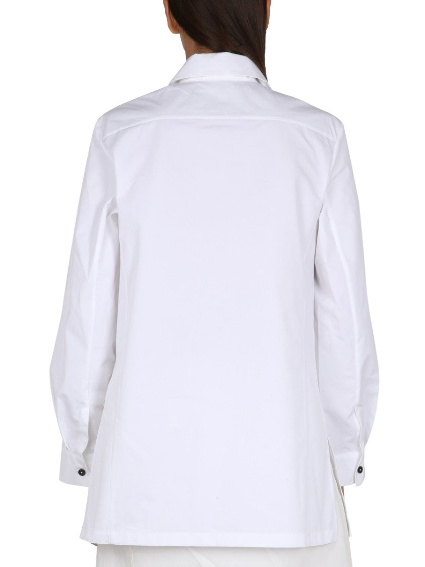Jil Sander White Poplin Shirt With Pointed Collar