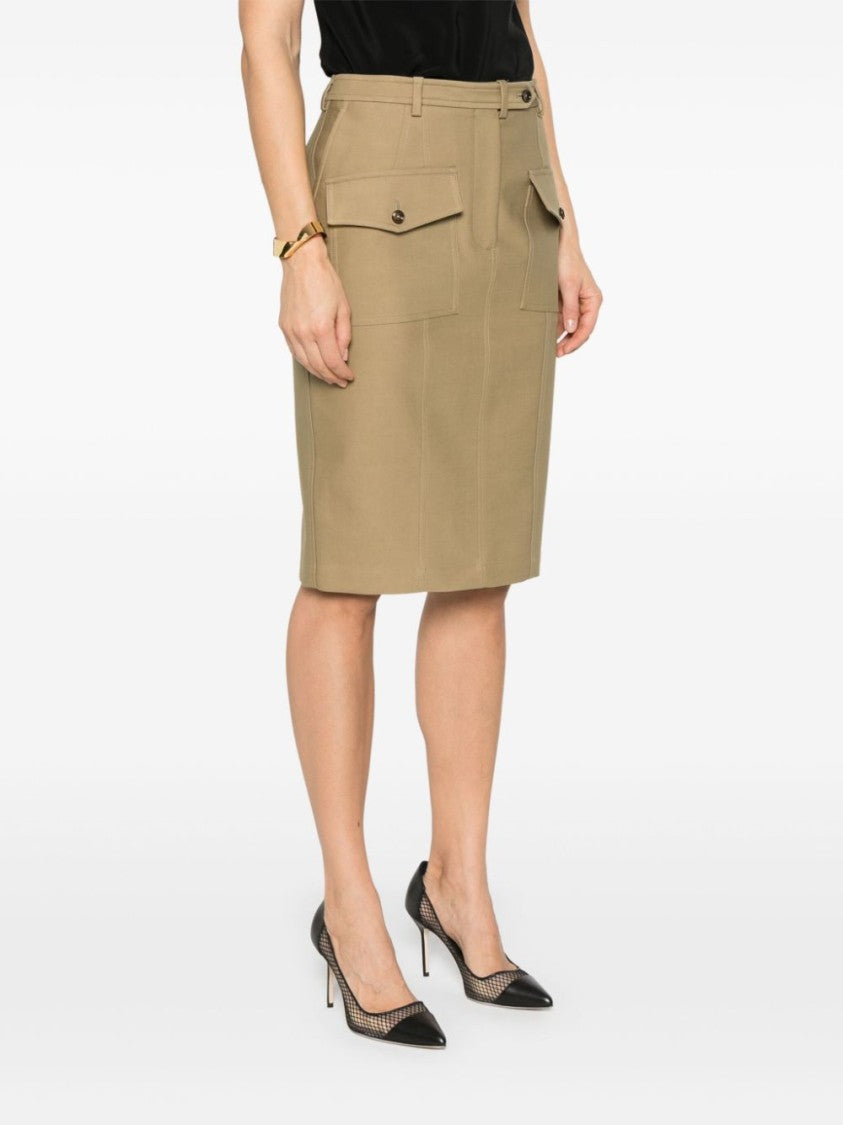 Tom Ford Green Tailored Knee-Length Skirt