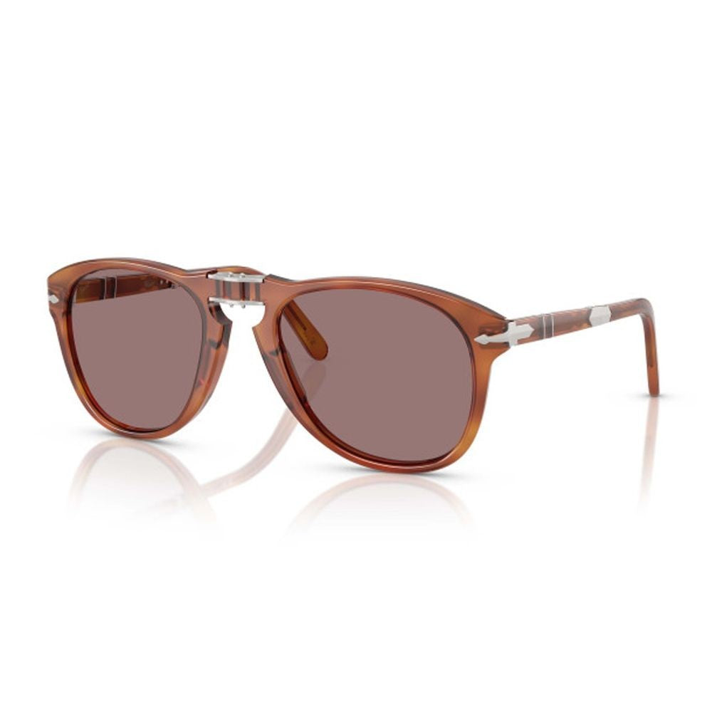 Persol Po0714sm Steve Mcqueen Folding Pilot Sunglasses In Terra Di Siena