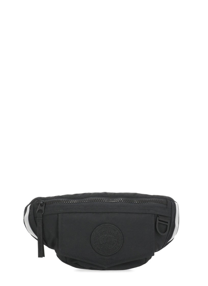 Canada Goose Sleek Black Pouch With Reflective Accents And Adjustable Strap