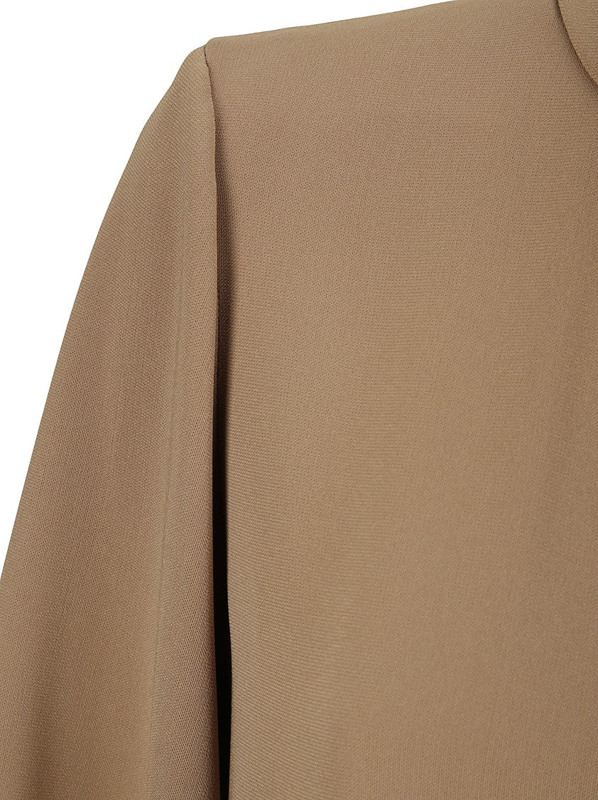 Alberto Biani Straight-Line Long Dress With V-Neck