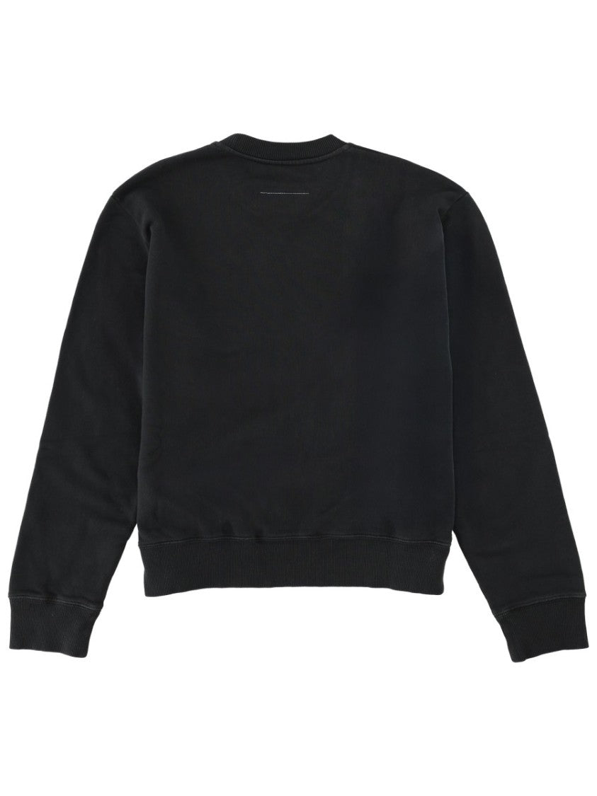 Mm6 By Maison Margiela Black Minimalist Cotton Sweatshirt