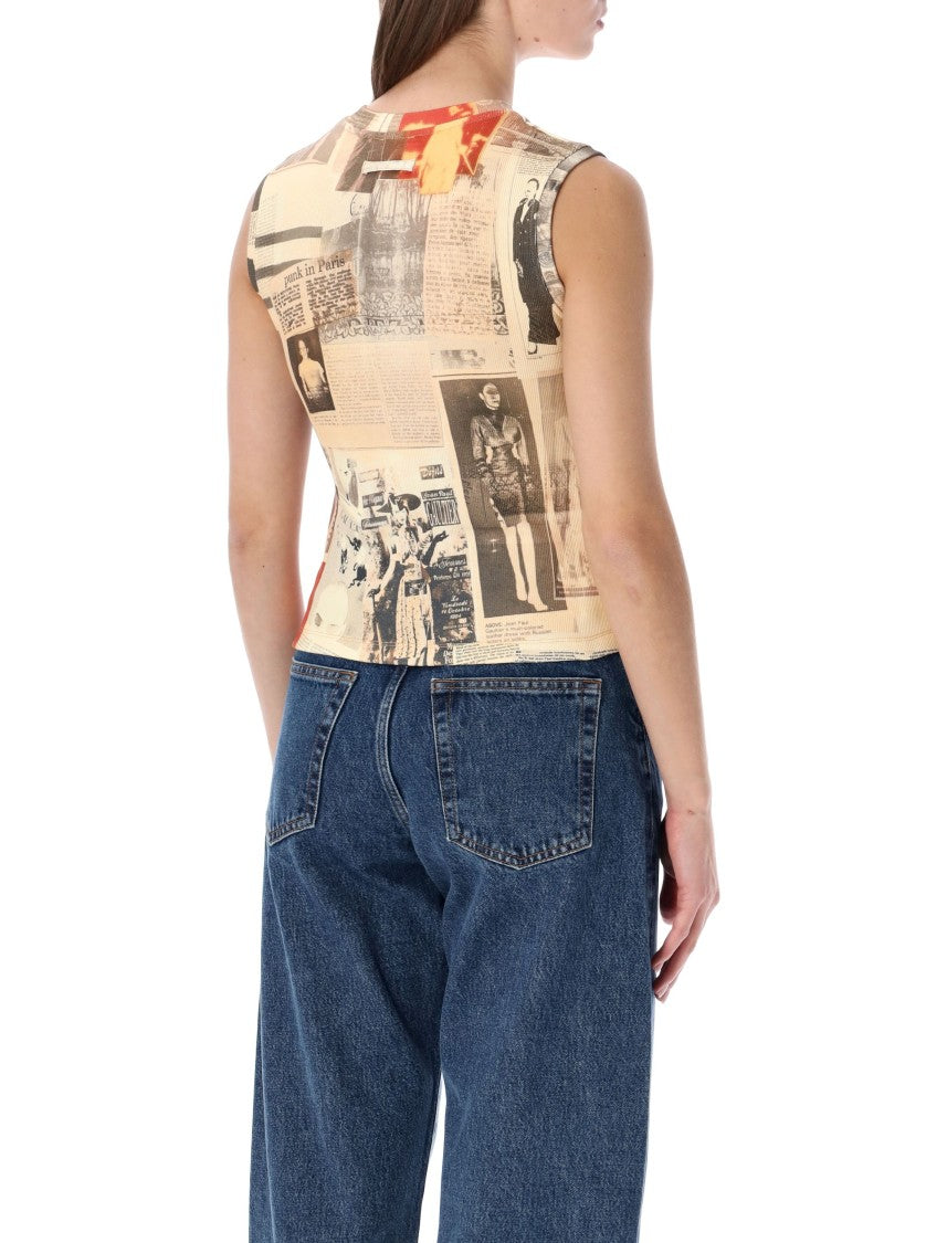 Jean Paul Gaultier Journal Cotton Rib Tank Top