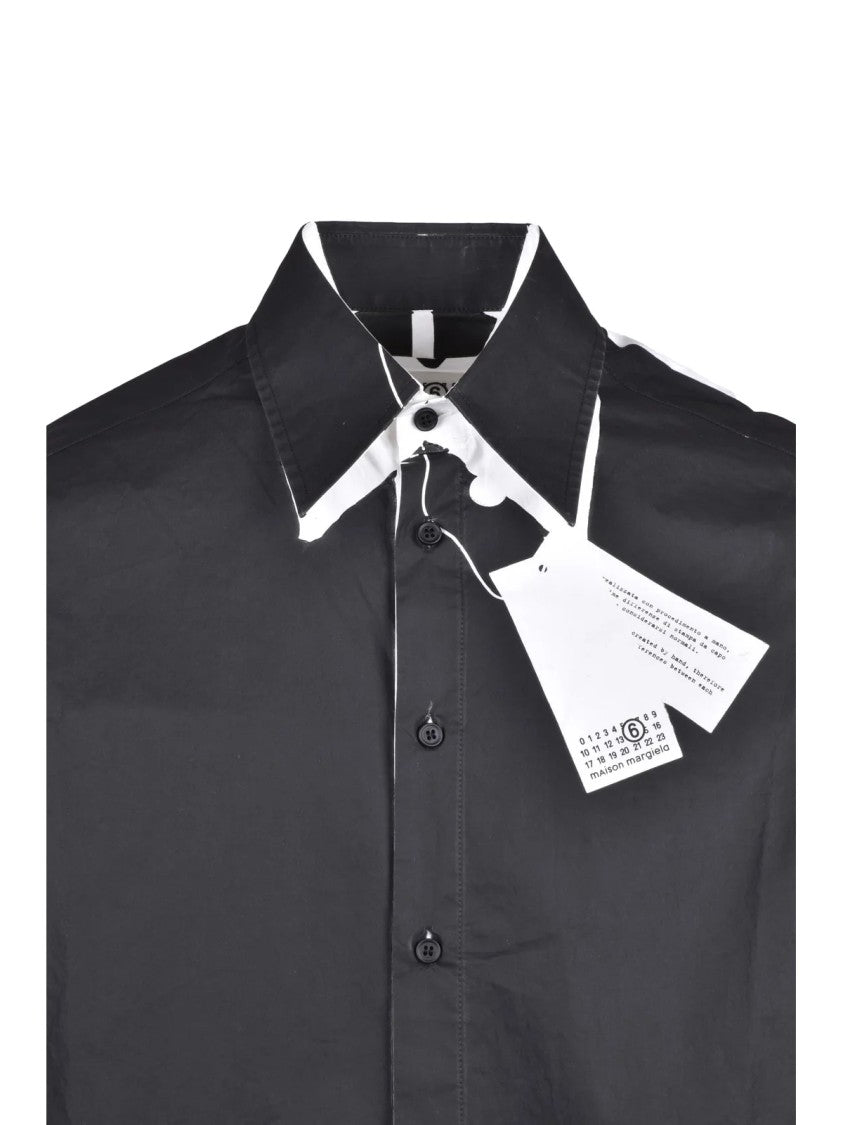Mm6 By Maison Margiela Black Cotton Oversized Shirt