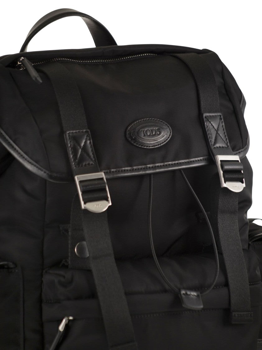 Tod's Structured Fabric And Nappa Leather Backpack