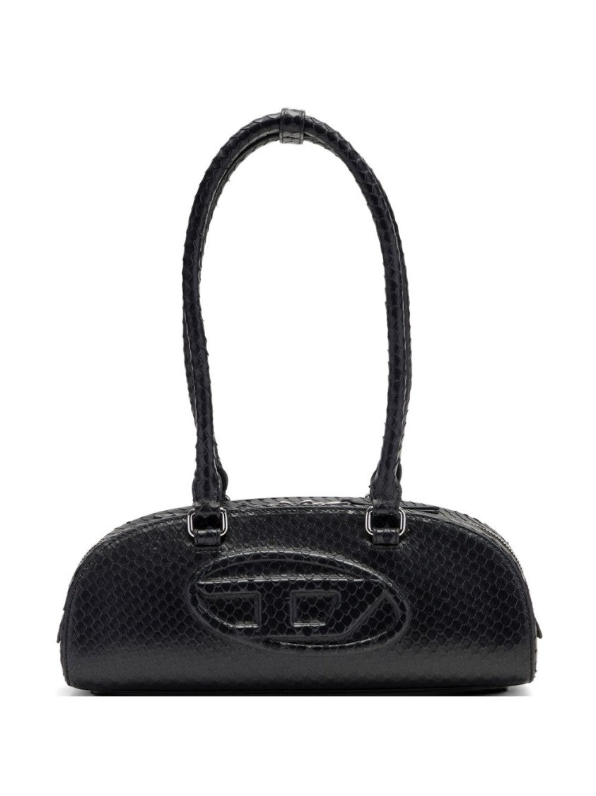 Diesel Black Elongated Snake Pattern Silk Bag