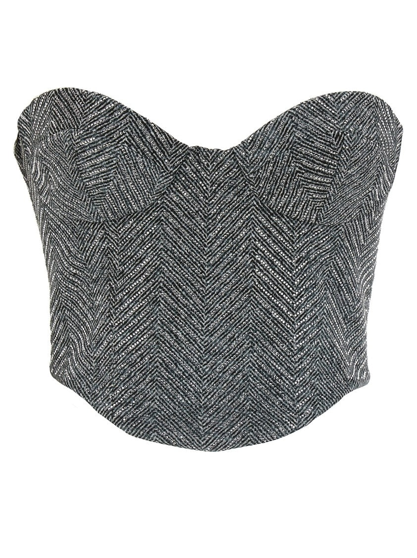 Ermanno Scervino Rhinestone Bustier Top
