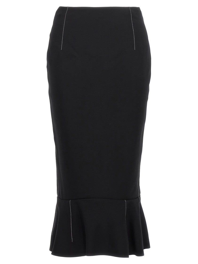 Marni Fitted Black Sheath Skirt With Flared Hem