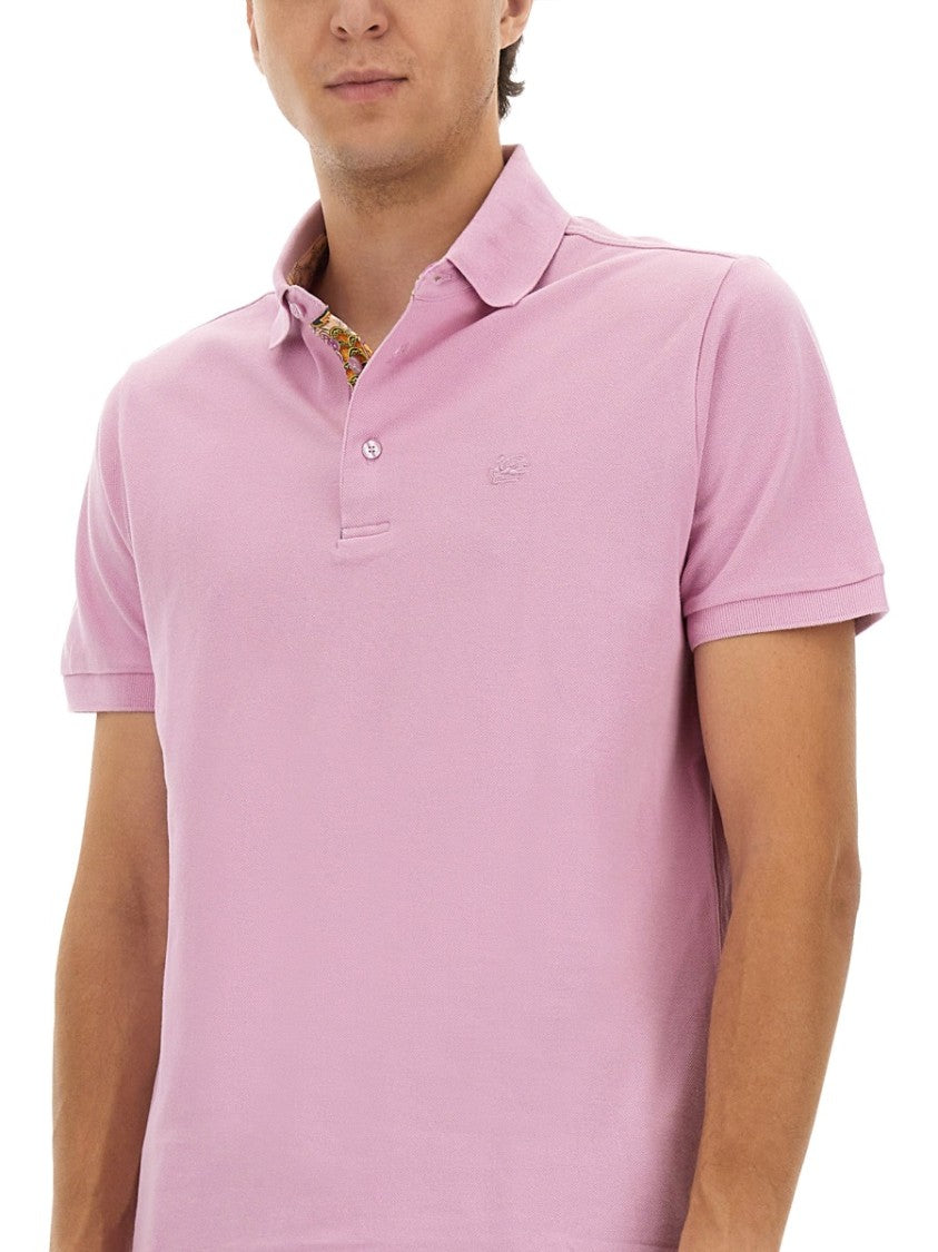 Etro Cotton Polo Shirt Featuring Pegasus Emblem