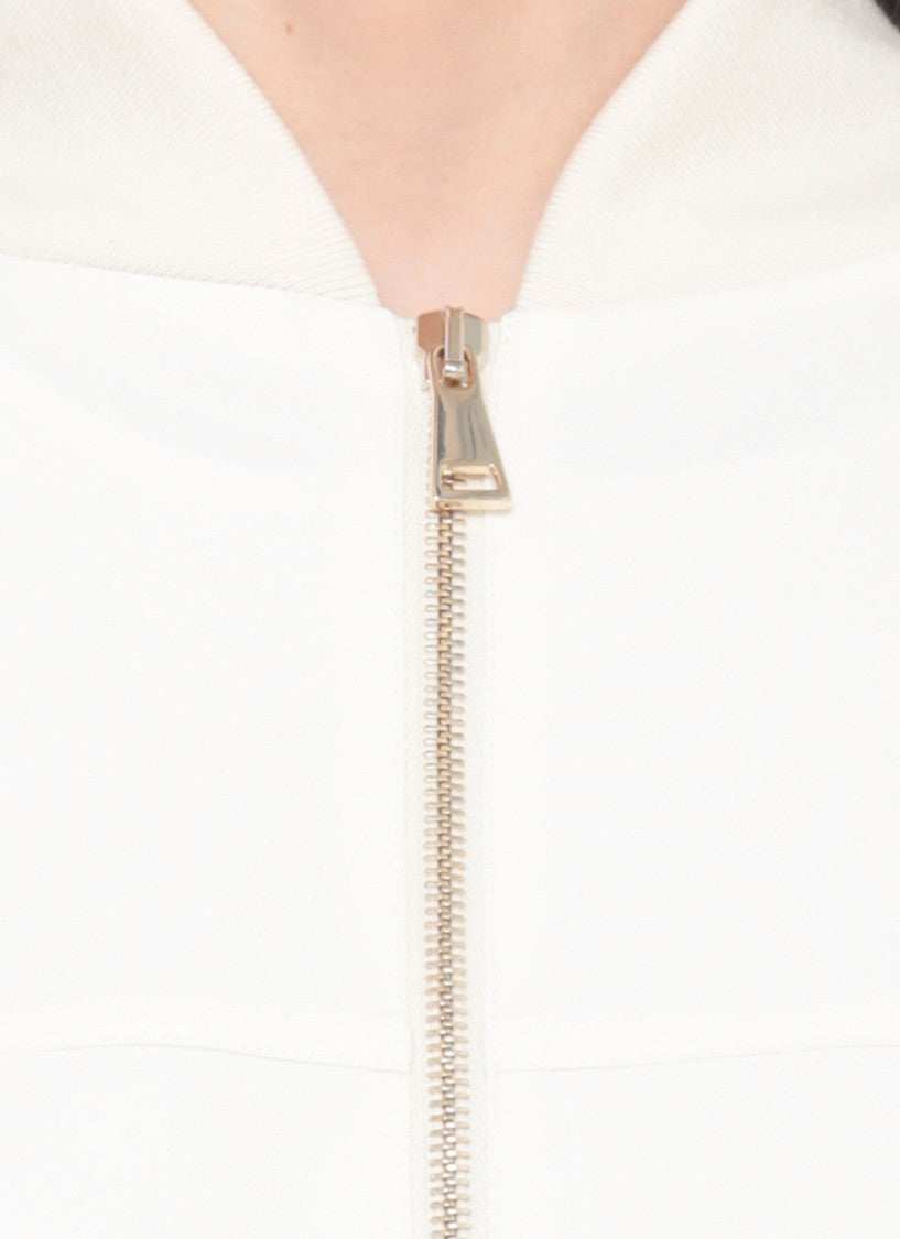 Fabiana Filippi Ivory Lightpoint Detail Bomber Jacket
