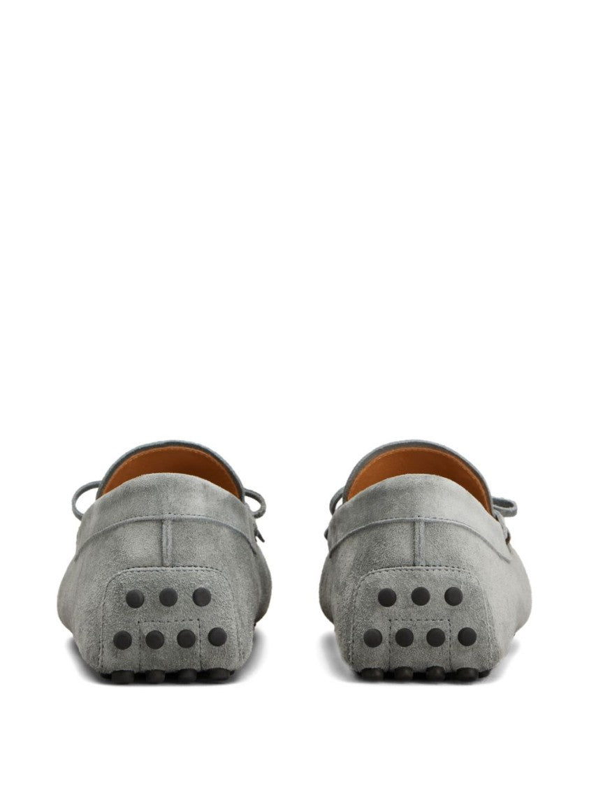 Tod's Grey Tonal Stitching Bow Detail Flats