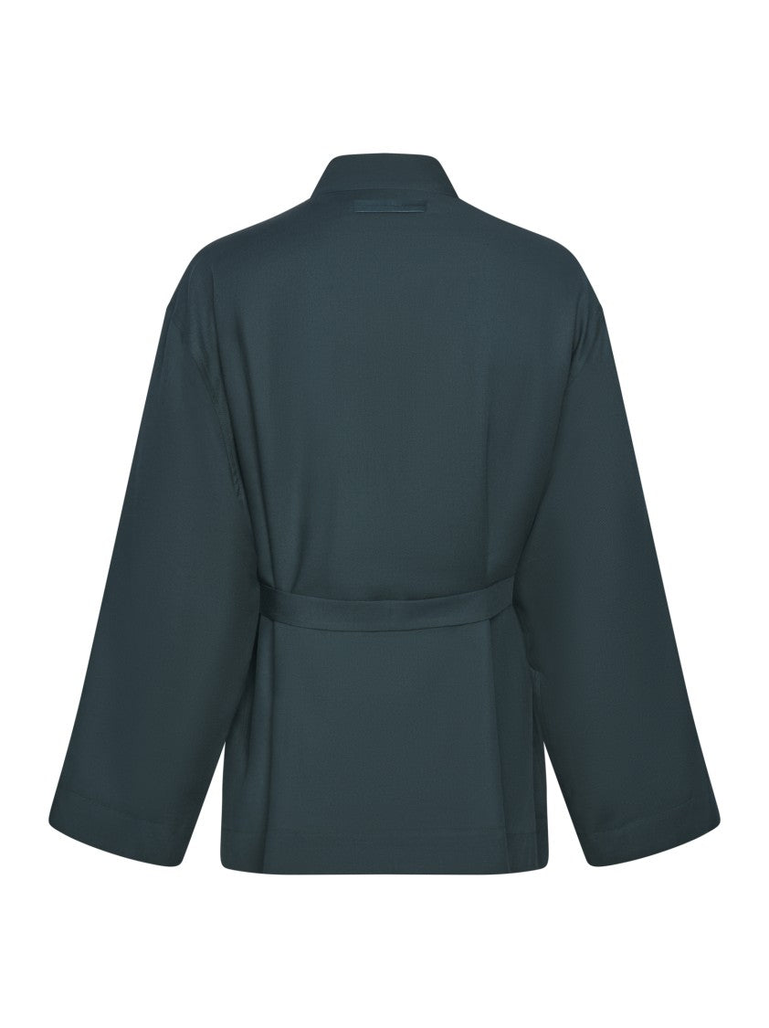 Zegna Open Front V-Neck Linen Jacket