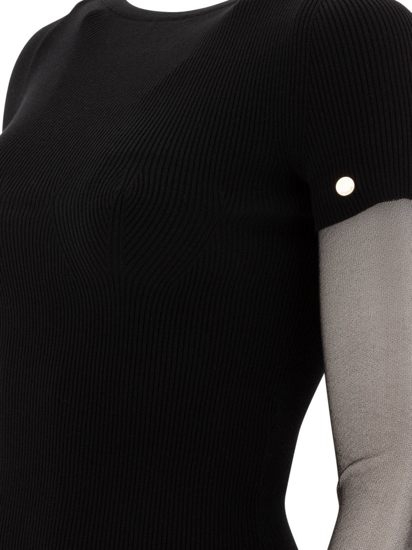 Max Mara Fitted Black Ribbed T-Shirt