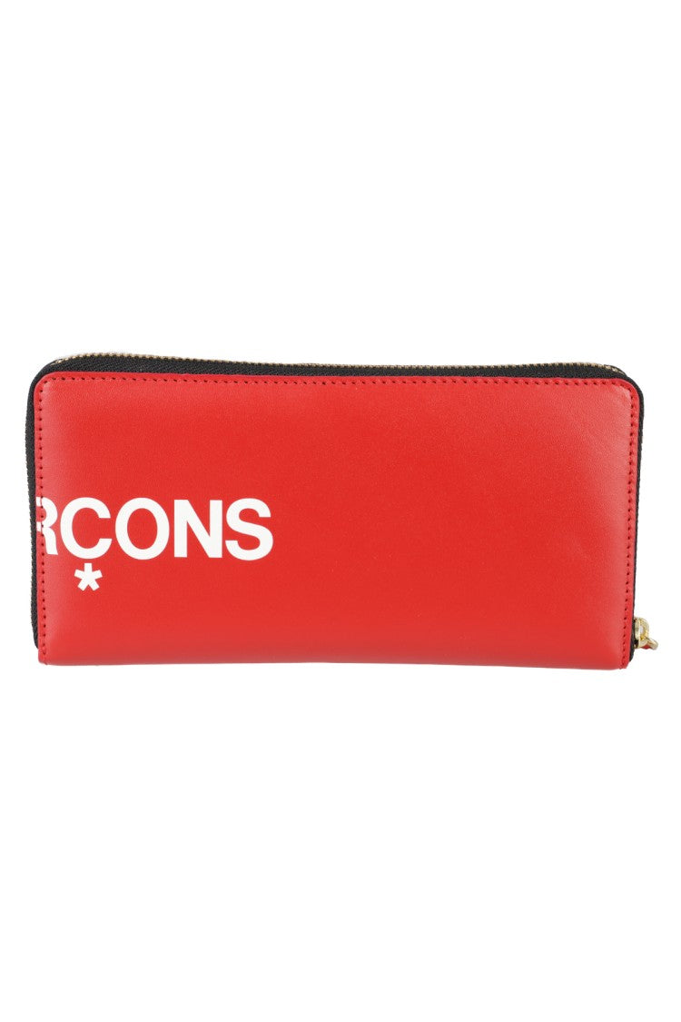 Comme Des Garçons Rectangular Red Leather Wallet