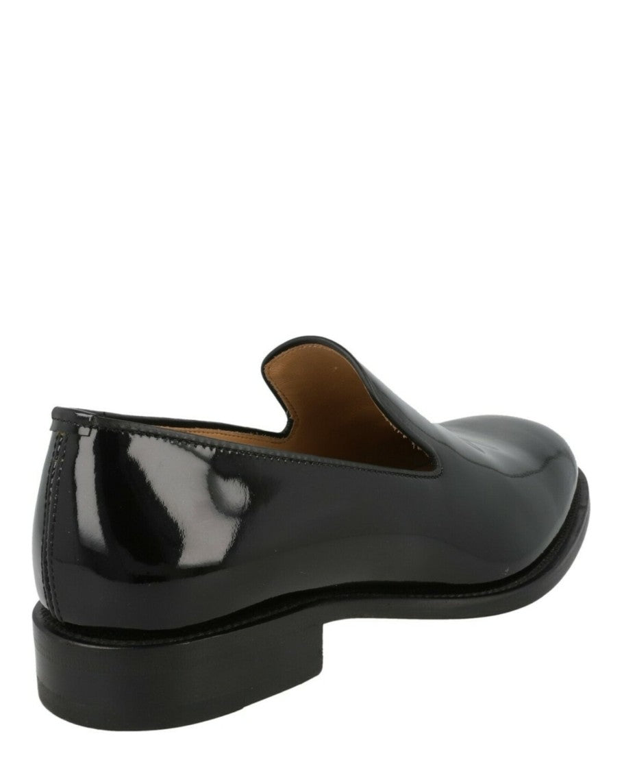 Brioni Glossy Patent Leather Loafers With Block Heel