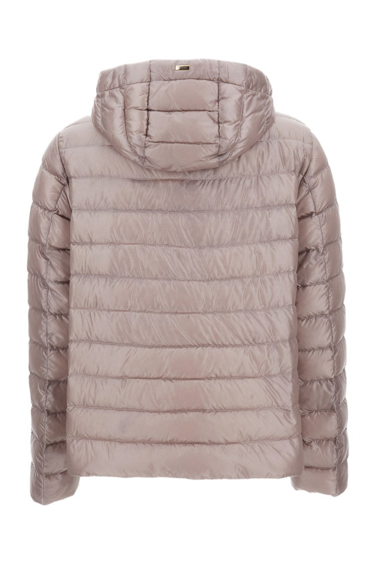 Herno Hooded Down Jacket With Quilted Design And Adjustable Drawstring