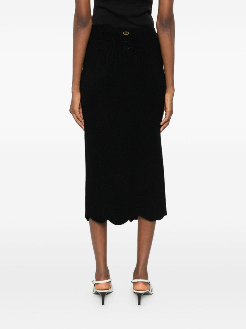Twin-Set Classic Black Skirt With Flattering Silhouette