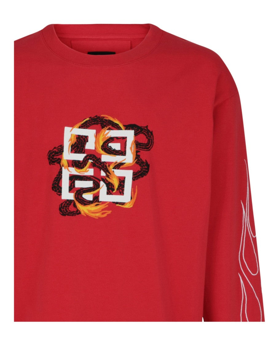 Givenchy Boxy Fit 4G Dragon Long Sleeve Sweatshirt
