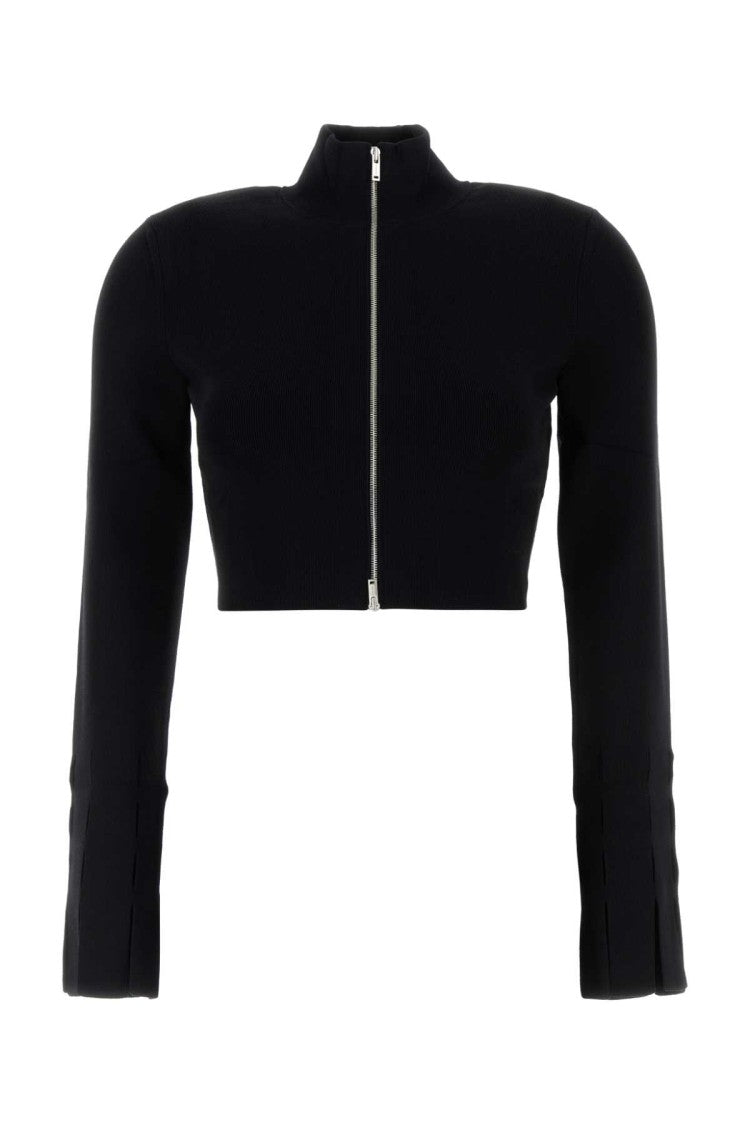 Nanushka Black Stretch Viscose Blend Izan Cardigan
