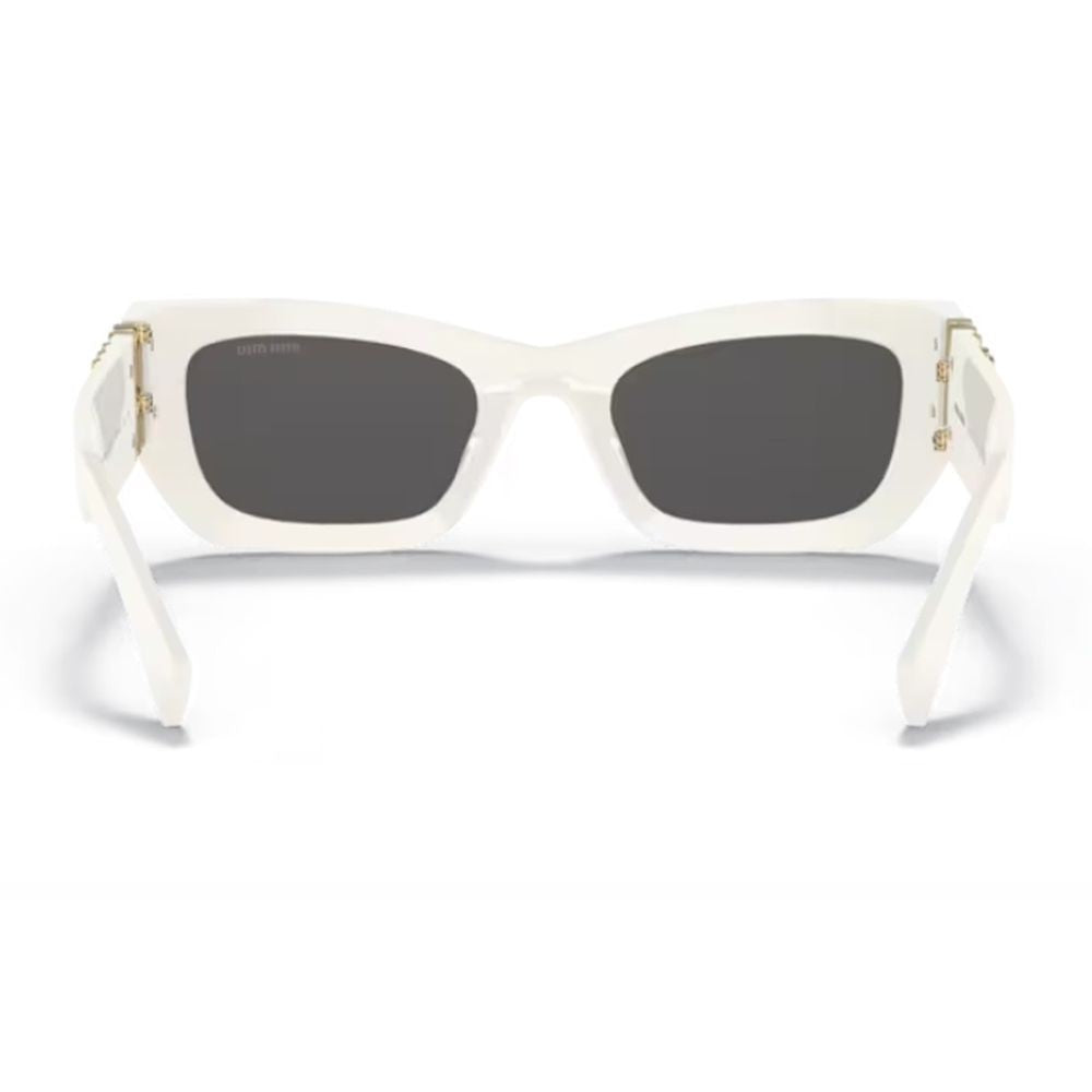 Miu Miu 0Mu 09Ws Miu Glimpse Compact Rectangular White Acetate Sunglasses