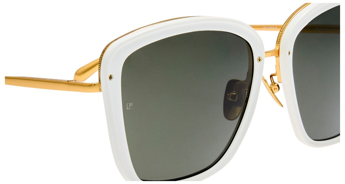Linda Farrow Lfl Bold Oversized Square Sunglasses With Gold-Toned Accents