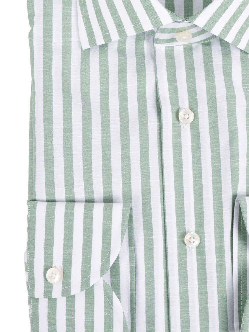 Xacus Striped Structured Tailored Cuffs Shirt