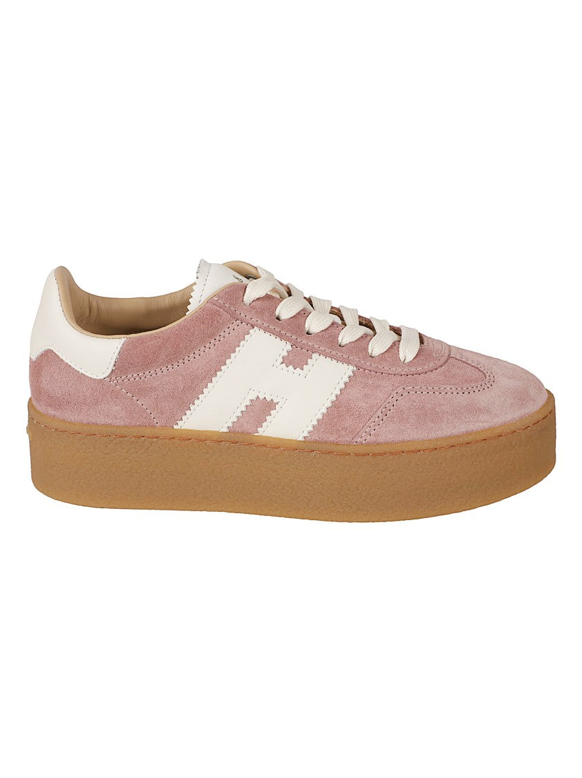 Hogan Suede Upper Sneakers With Textured 'H' Logo And Gum Rubber Sole