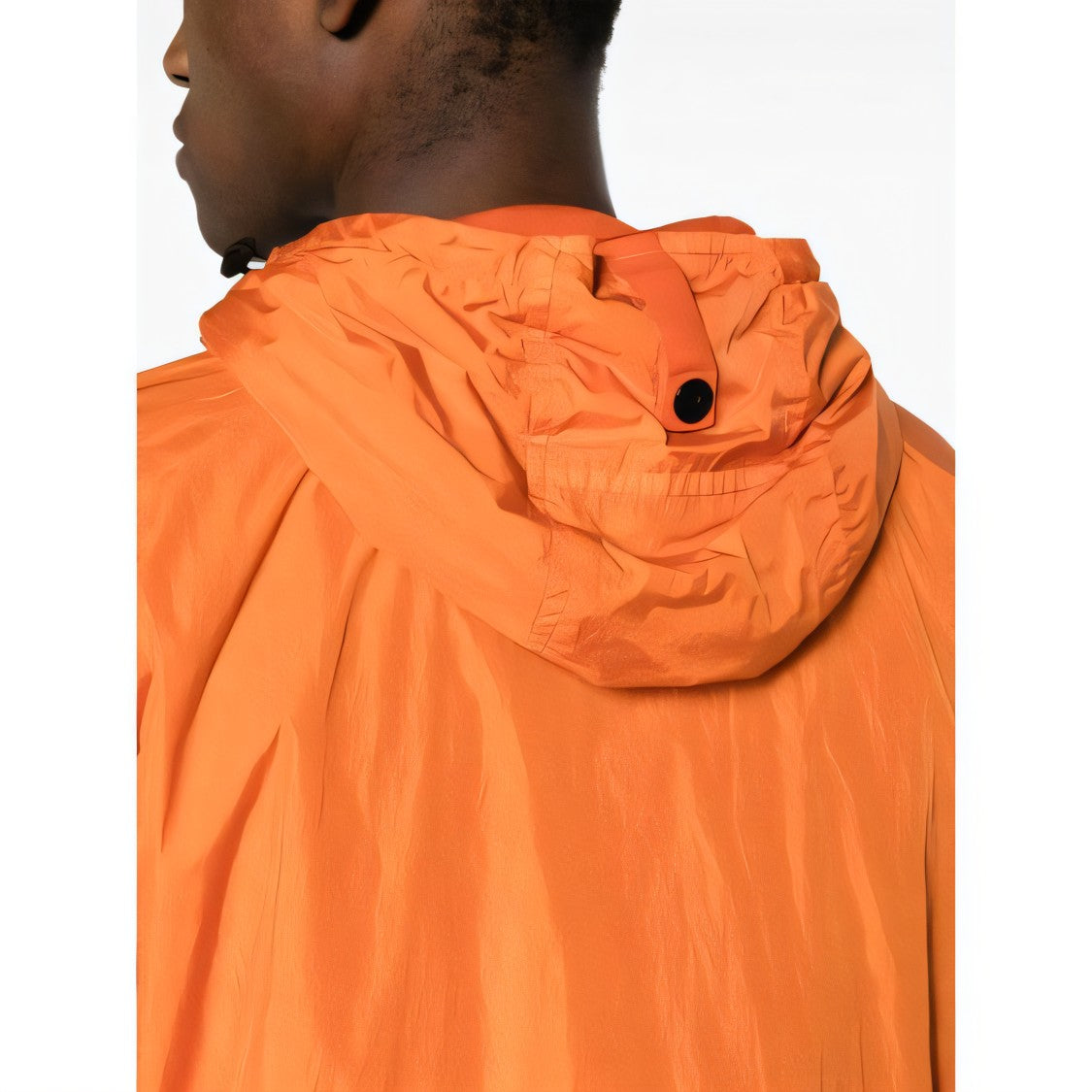 Stone Island Crinkled Texture Zip-Up Jacket With Hood