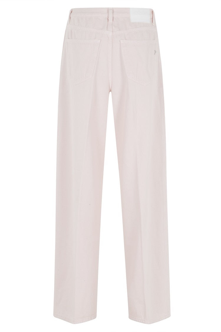 Dondup Pink 5-Pocket Loose Dakota Wide-Leg Cotton Jeans