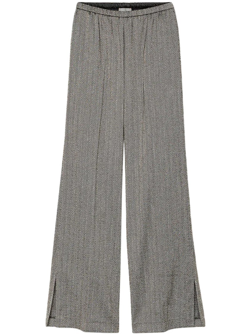 Forte Forte Herringbone Side Slit Wide-Leg Trousers
