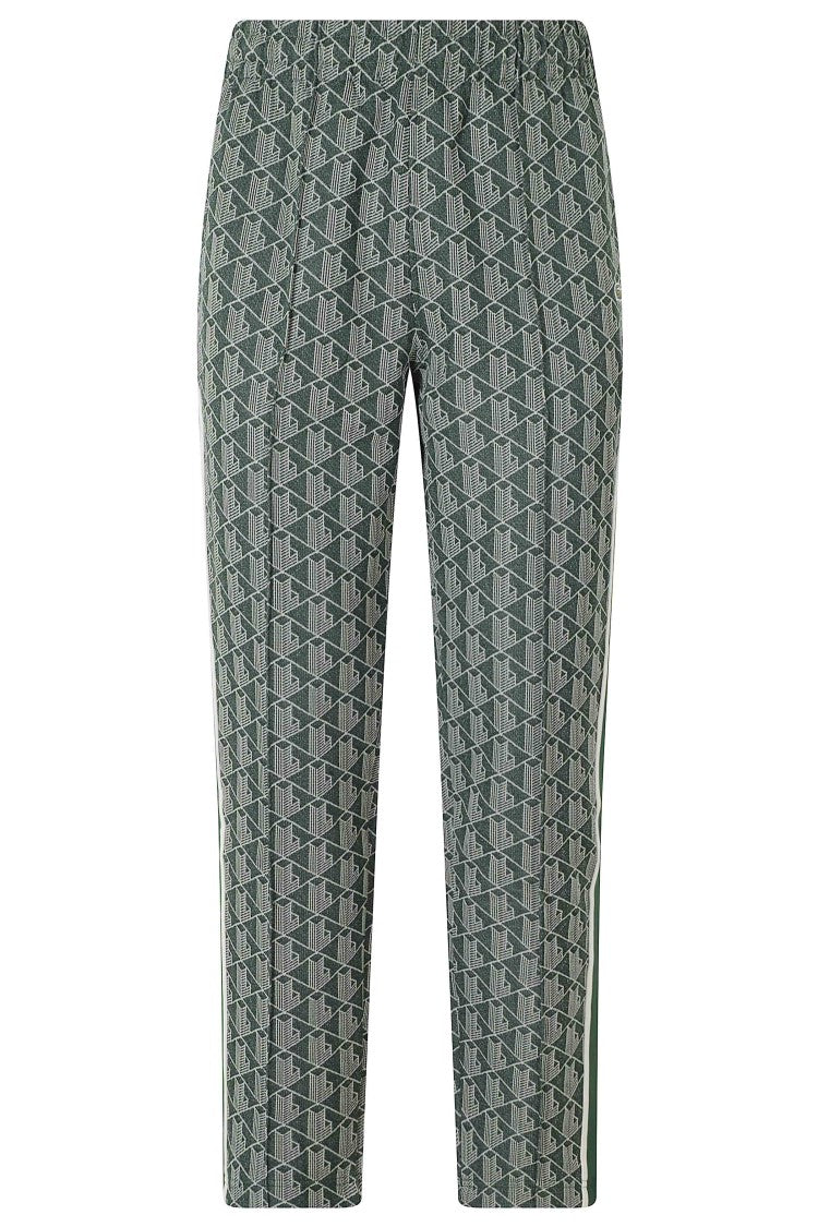 Lacoste Green Op-Art Suit Drawstring Polyester-Blend Pants