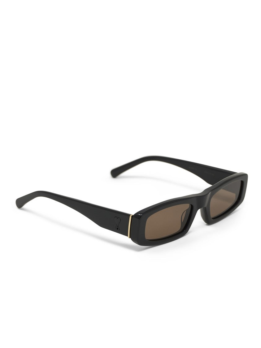 Ami Rectangular Frame Sunglasses With Glossy Finish