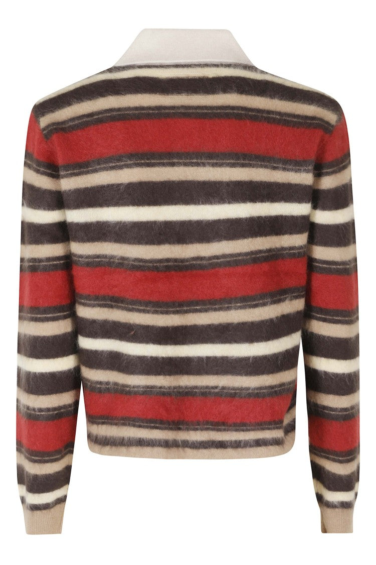 Guest In Residence Brown Grizzly Cropped Rugby Cashmere Polo Shirt