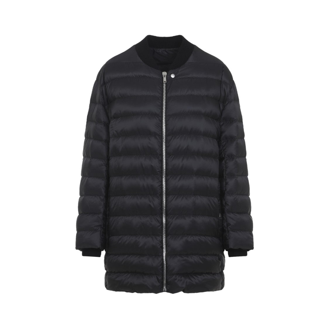 Moncler X Rick Owens Oversized Black Flight Parka With Distinctive Quilted Design
