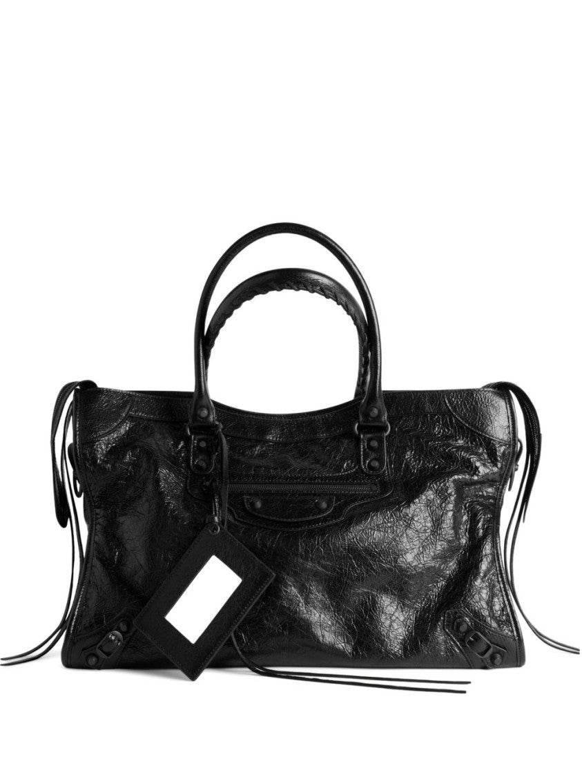 Balenciaga Black Rectangular Lamb Leather Shoulder Bag
