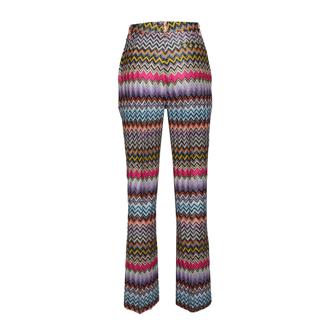 Missoni Multicolored Chevron Print Lamé Thread Viscose Capri Pants