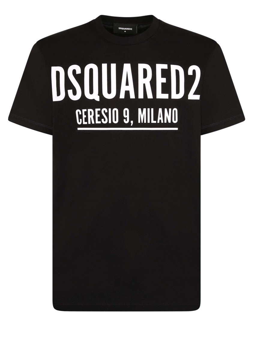 Dsquared2 Black Cotton Logo Print T-Shirt