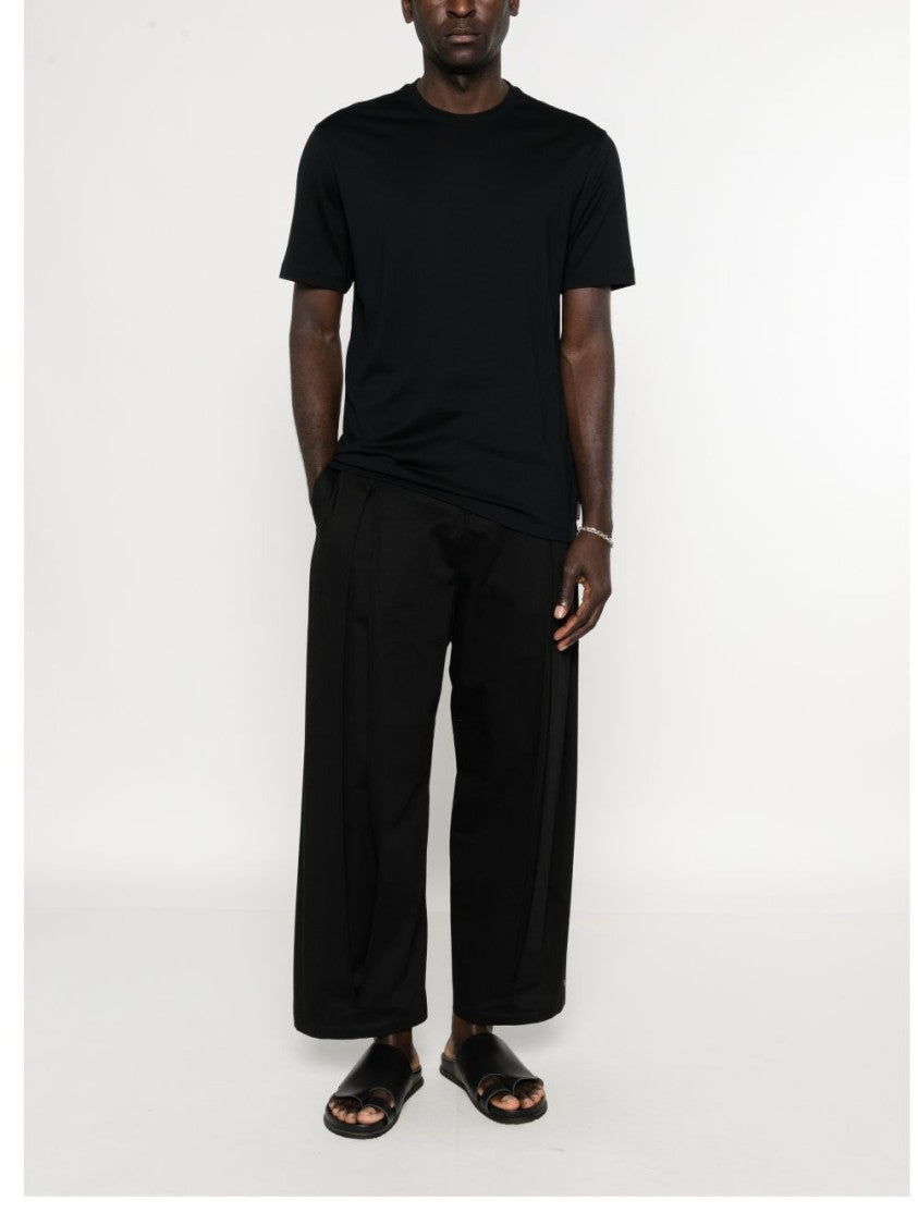 Zanone Black Minimalist Crew Neck T-Shirt