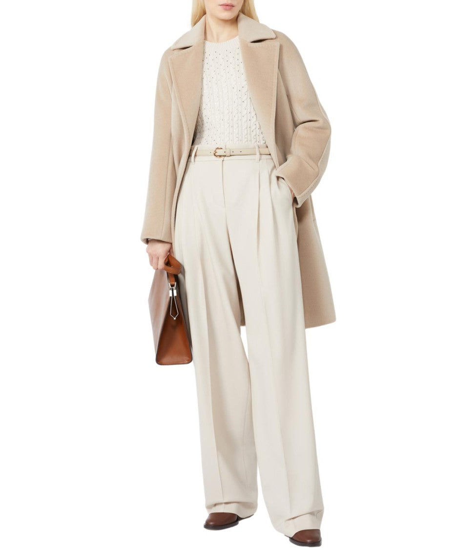 Max Mara Classic Beige Virgin Wool Scire Coat