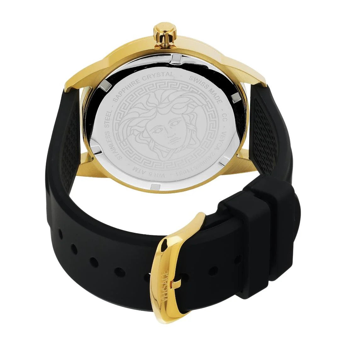 Versace Greca Urban 43Mm Men's Quartz Watch With Blue Dial