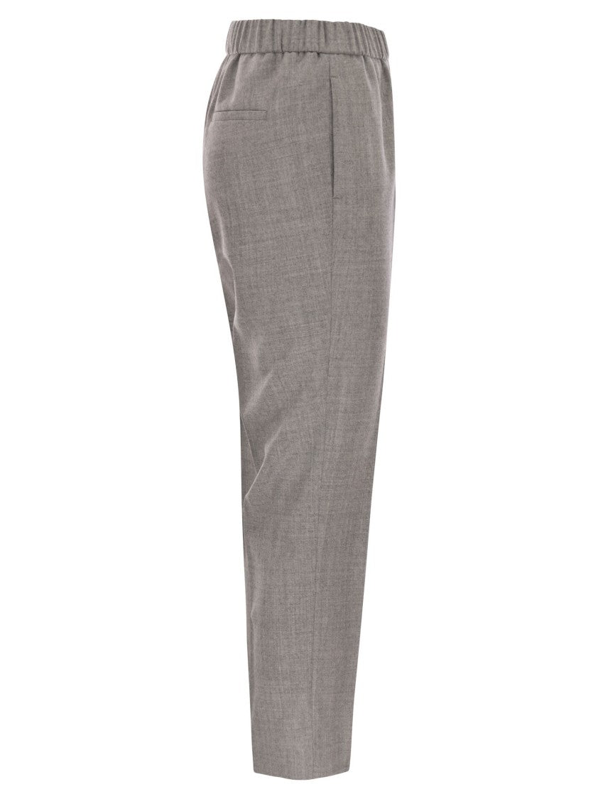 Peserico Virgin Wool Trousers With Lurex