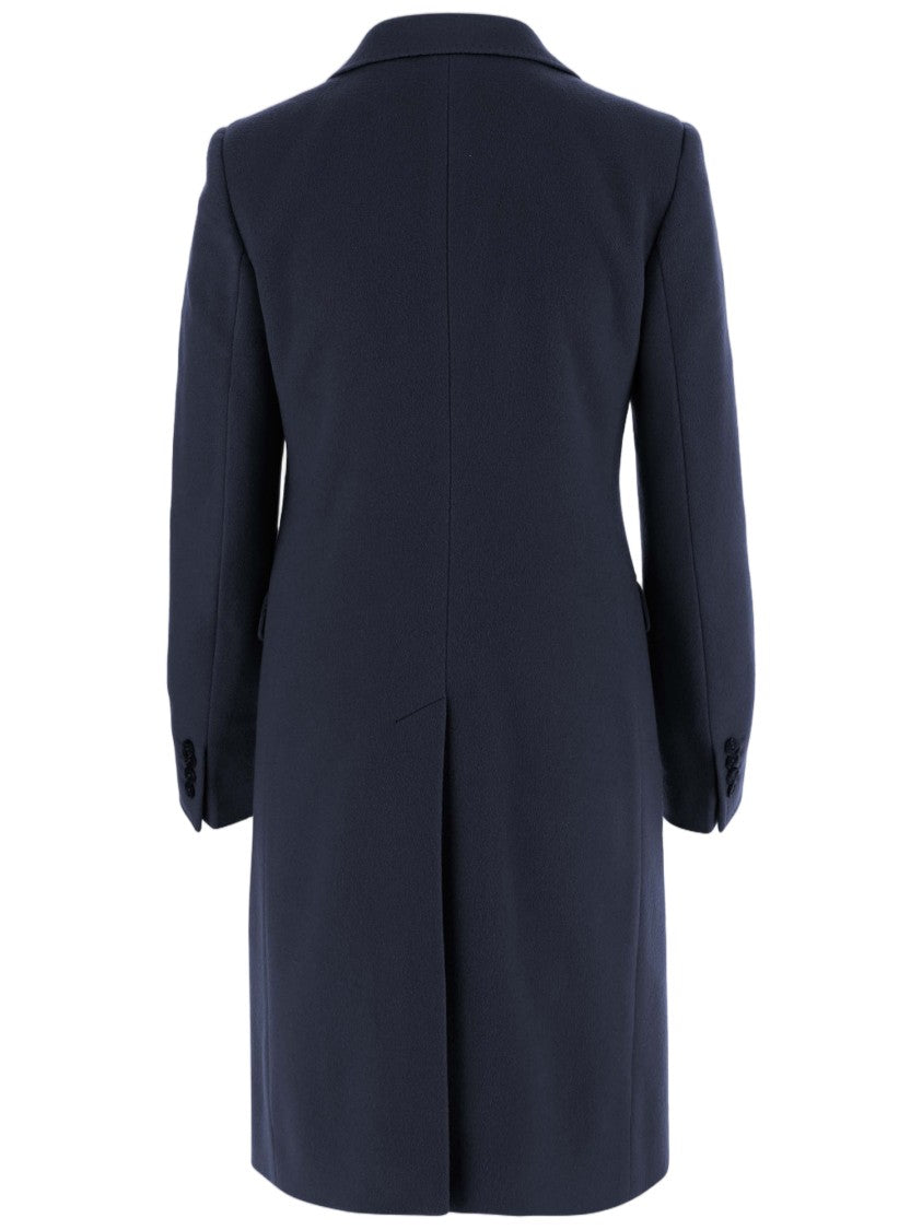 Tagliatore Single-Breasted Cashmere Coat With Lapel Collar And Buttoned Cuffs