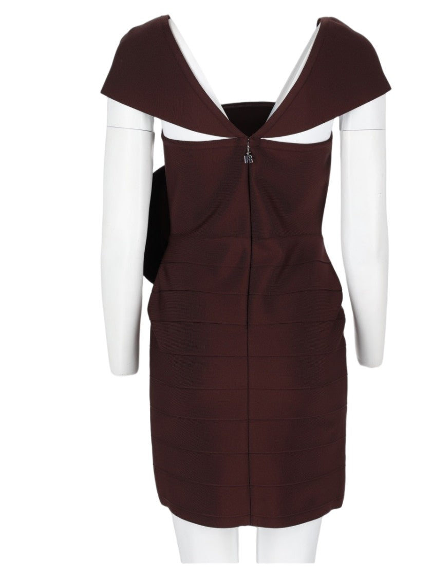 Rotate Sculptural Floral Applique Fitted Stretch Mini Dress