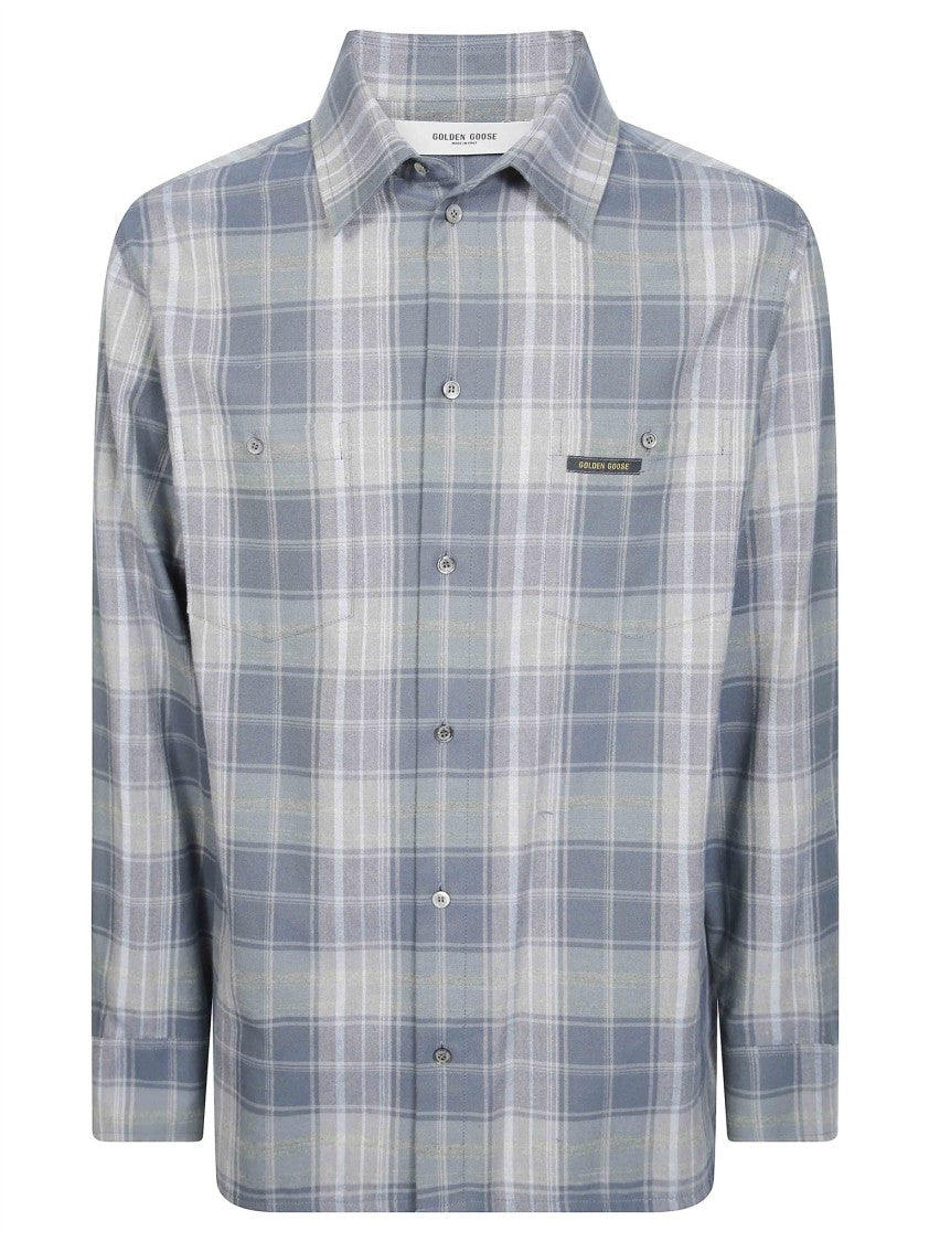 Golden Goose Cotton Toile Plaid Pocket Button-Up Shirt