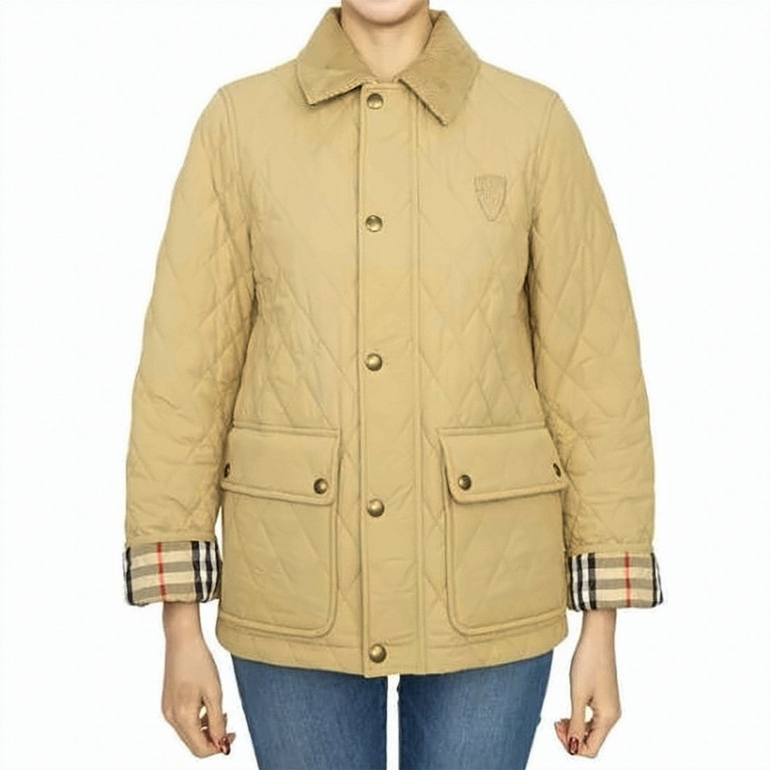Burberry Quilted Brown Jacket With Classic Collar