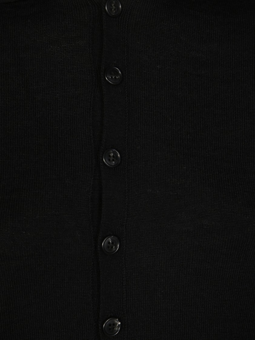 Mm6 By Maison Margiela Classic Black Cardigan With Button-Down Front