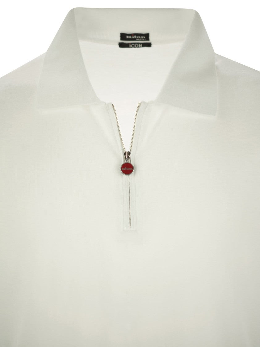 Kiton Short-Sleeved Polo Shirt With Polo Collar